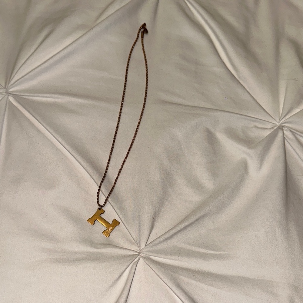 Gold Hermes Pendant Necklace